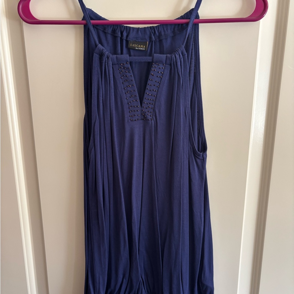 Women's Navy Blue Sleeveless Top